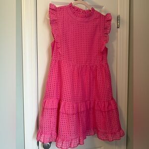 Hudson Gray Bright Pink Ruffled Shift Dress